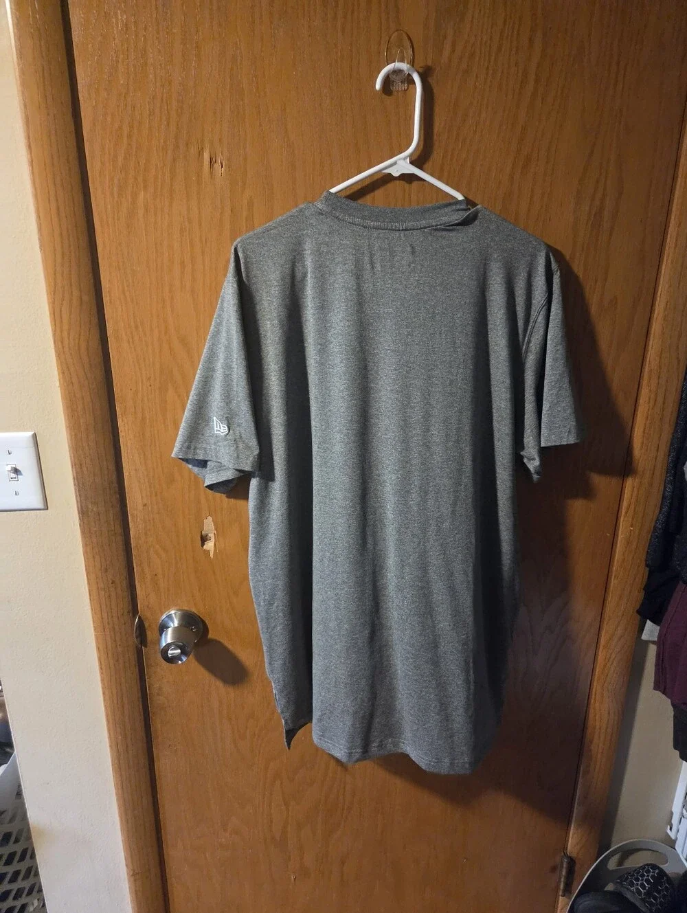 New Era Men's Gray Crewneck Sweater with White Embroidered Logo